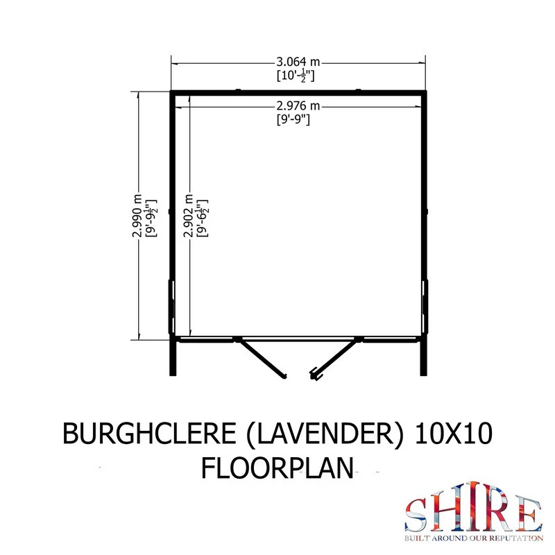 Shire Burghclere 9' 9" x 10' Reverse Apex Summerhouse - Premium Dip Treated Shiplap - Image 7