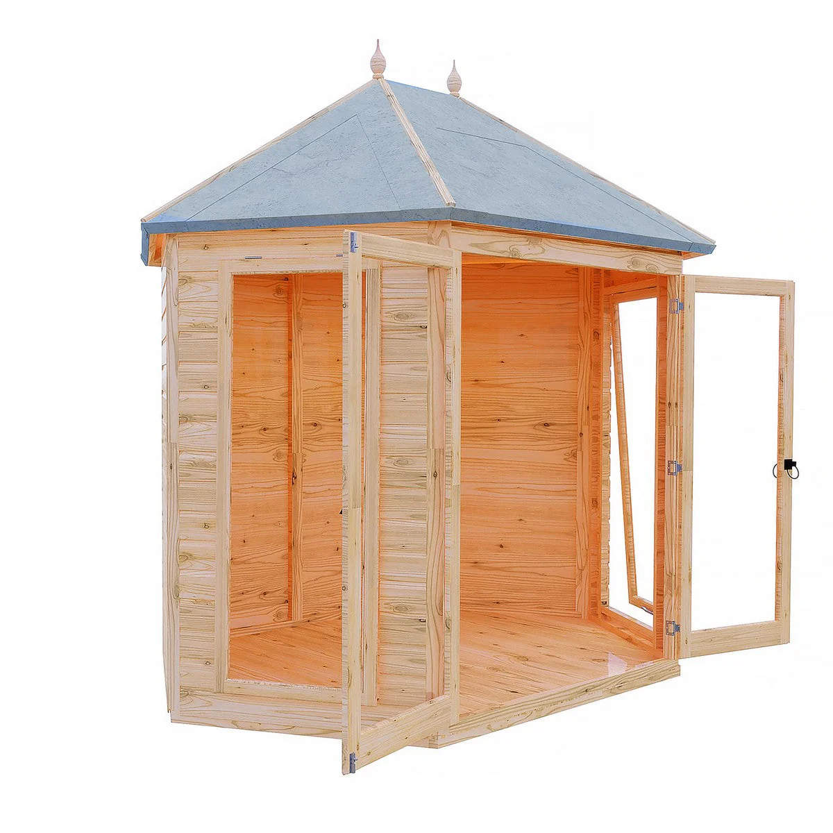 Shire Buttermere 5' 10" x 8' 6" Hexagonal Hip Summerhouse - Premium Dip Treated Shiplap - Image 2