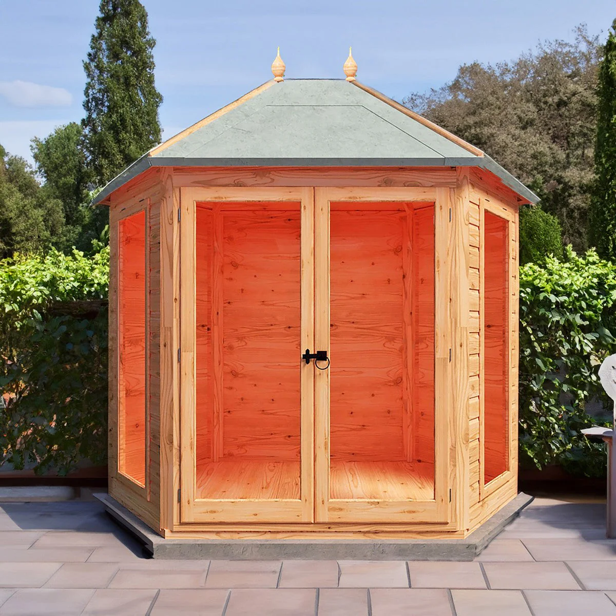 Shire Buttermere 5' 10" x 8' 6" Hexagonal Hip Summerhouse - Premium Dip Treated Shiplap - Image 5