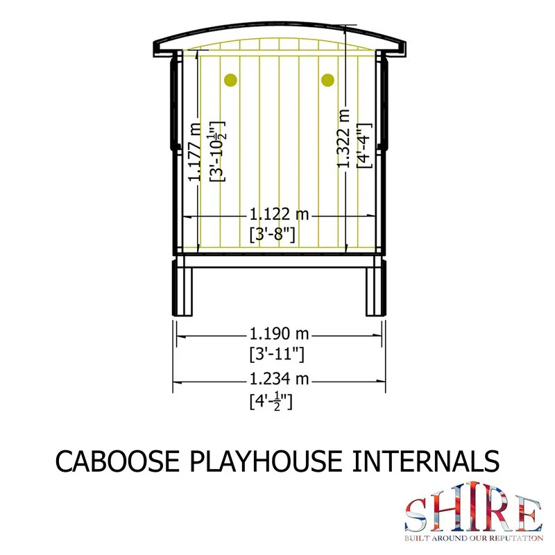 Shire Caboose 7' 6" x 4' 9" Curved Children's Playhouse - Classic Dip Treated Shiplap - Image 10