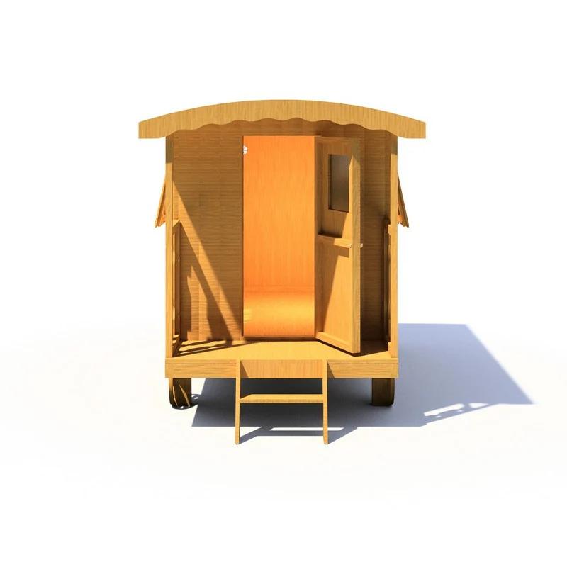 Shire Caboose 7' 6" x 4' 9" Curved Children's Playhouse - Classic Dip Treated Shiplap - Image 2