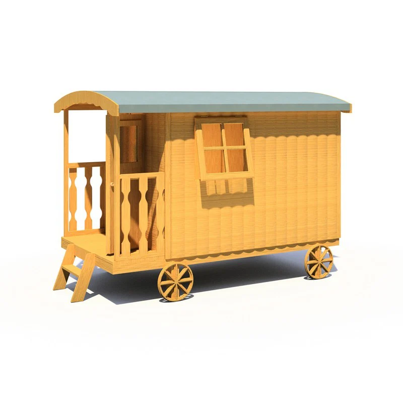 Shire Caboose 7' 6" x 4' 9" Curved Children's Playhouse - Classic Dip Treated Shiplap - Image 6