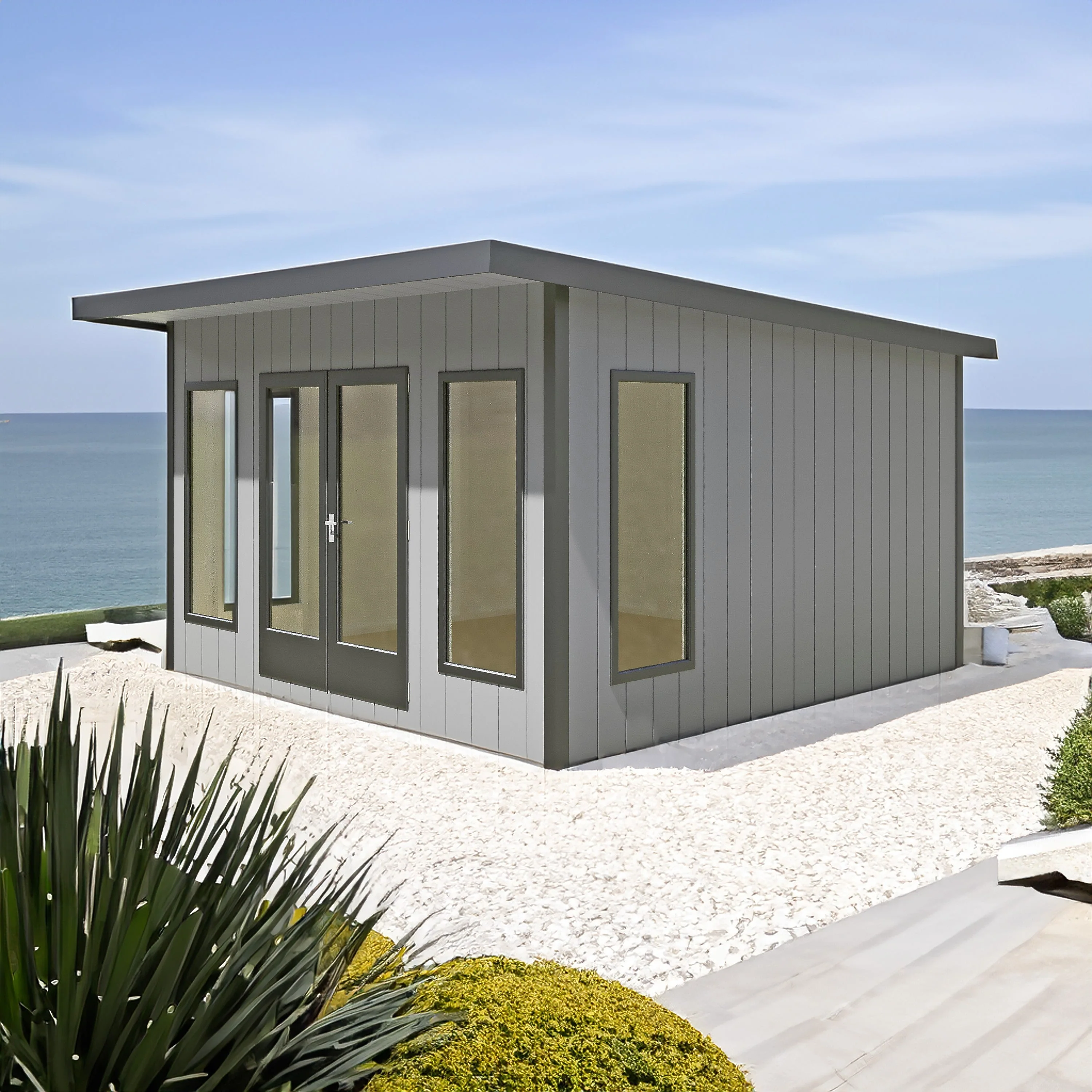 Shire Cali 12' 5" x 12' Pent Garden Office - Premium Wax Board - Image 2