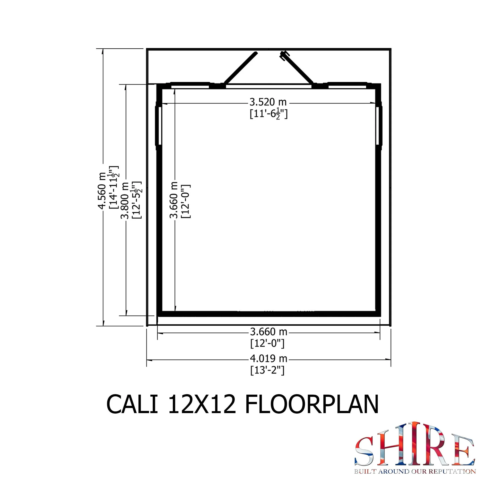 Shire Cali 12' 5" x 12' Pent Garden Office - Premium Wax Board - Image 3