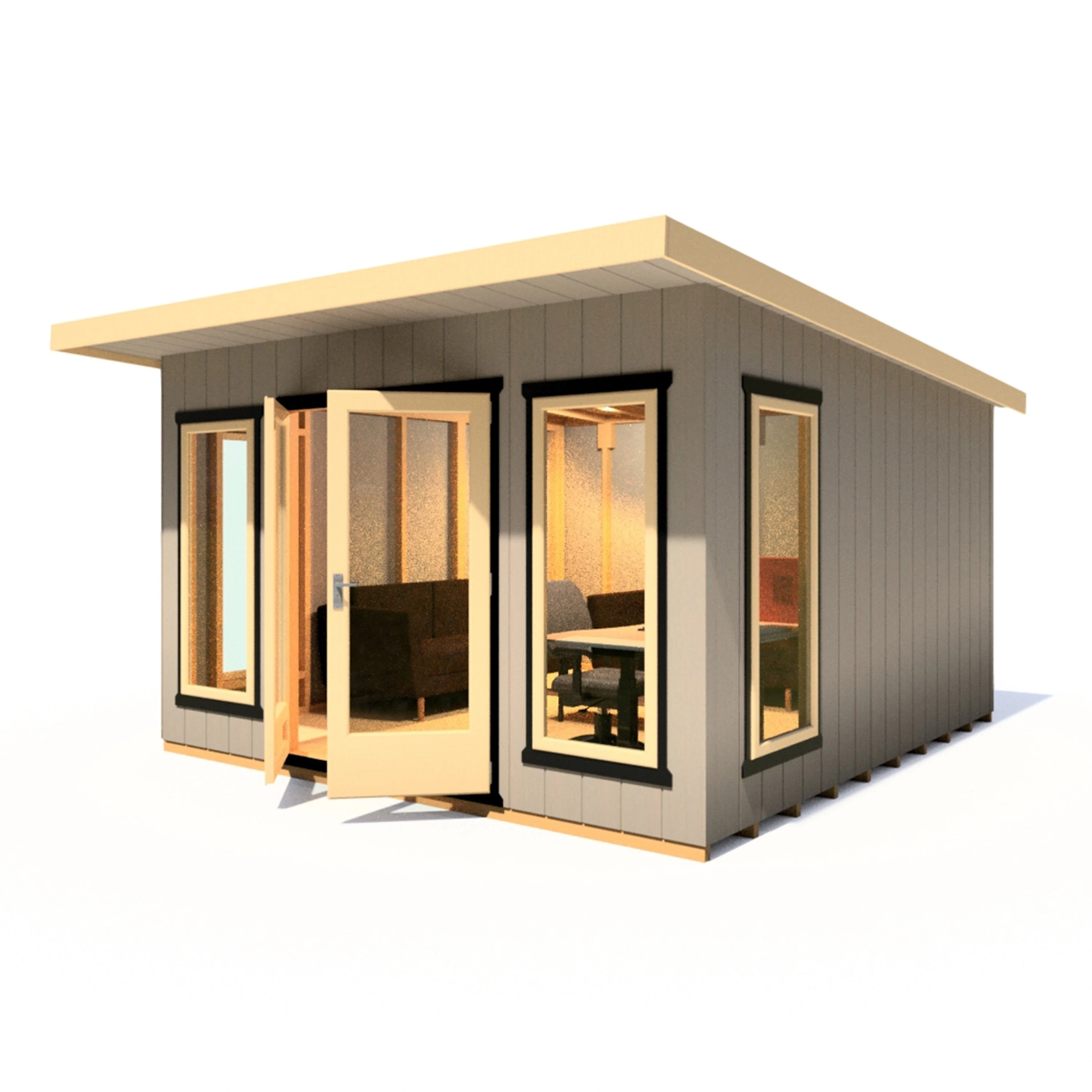 Shire Cali 12' 5" x 12' Pent Garden Office - Premium Wax Board - Image 5