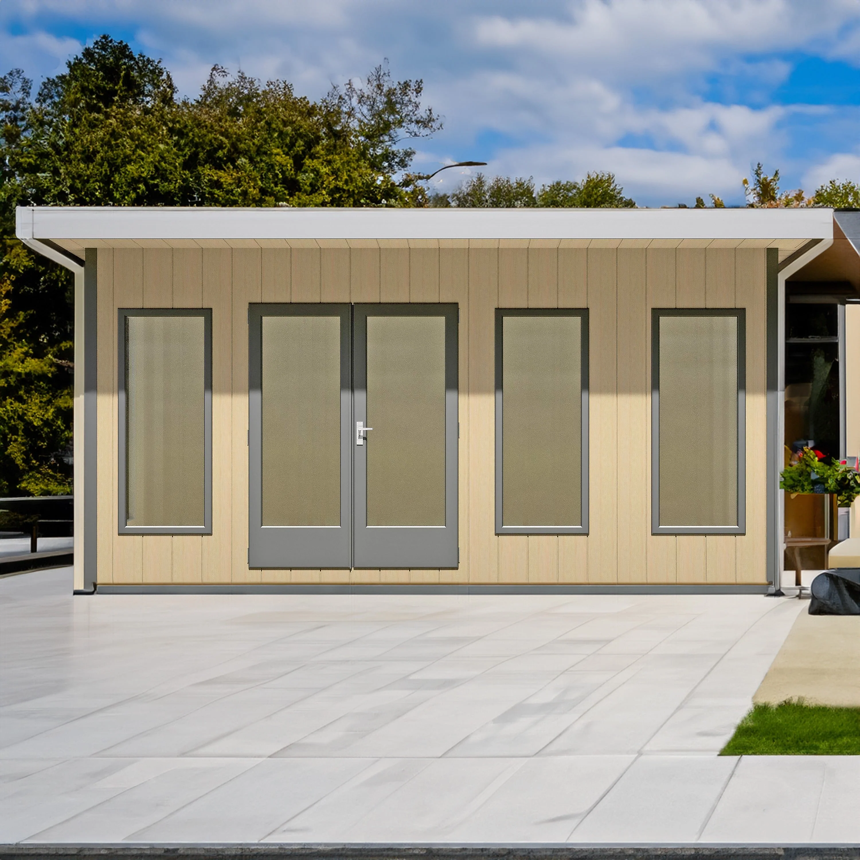 Shire Cali 12' 5" x 15' 6" Pent Garden Office - Premium Wax Board - Image 3