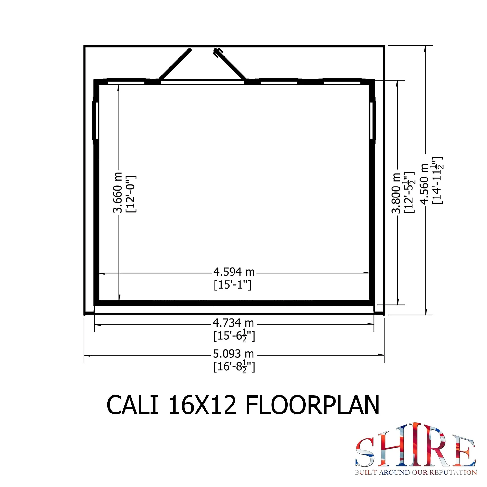 Shire Cali 12' 5" x 15' 6" Pent Garden Office - Premium Wax Board - Image 5