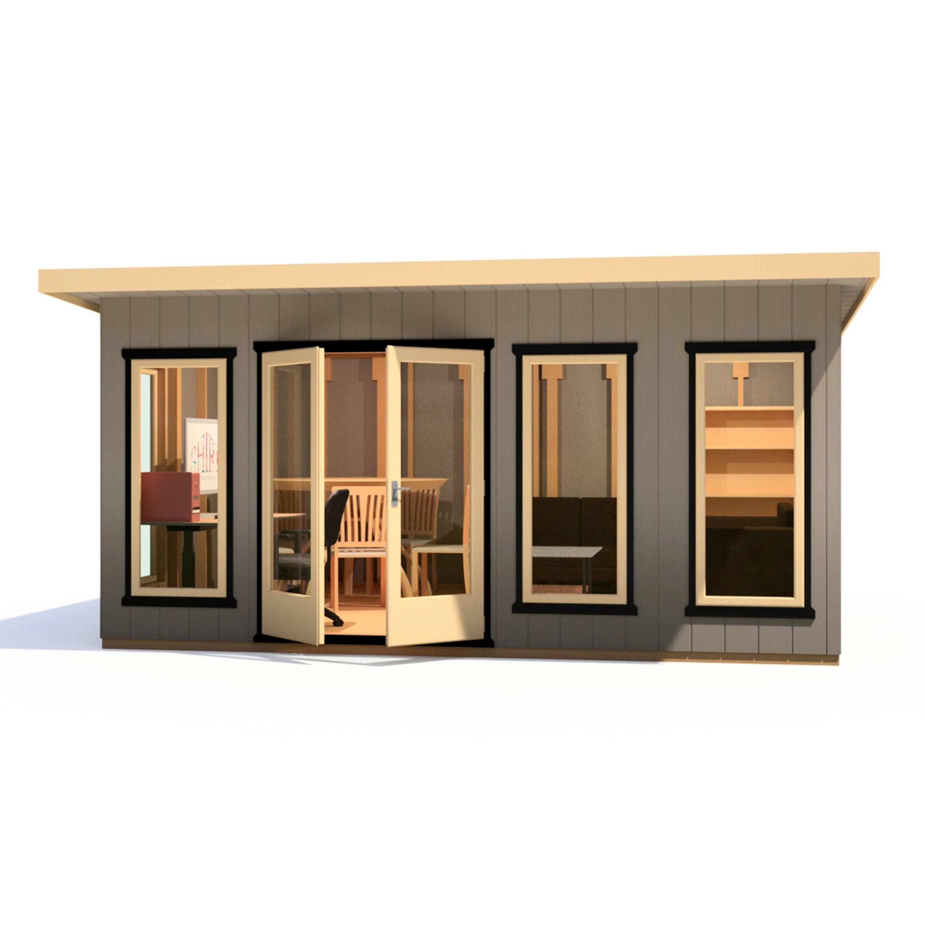 Shire Cali 12' 5" x 15' 6" Pent Garden Office - Premium Wax Board - Image 7
