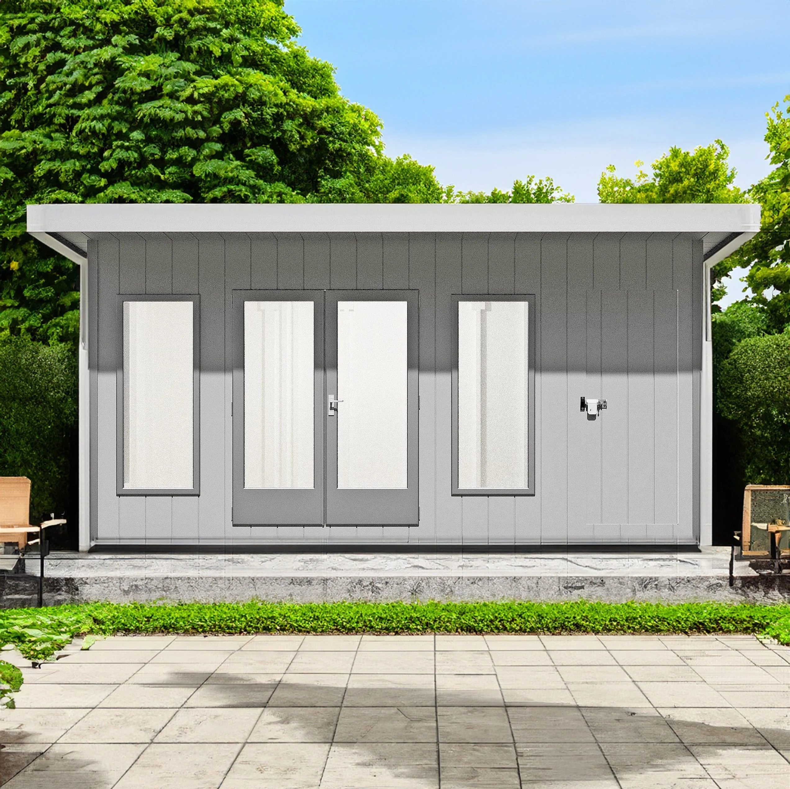 Shire Cali 12' 5" x 15' 6" Pent Garden Office with Storage - Premium Wax Board - Image 2