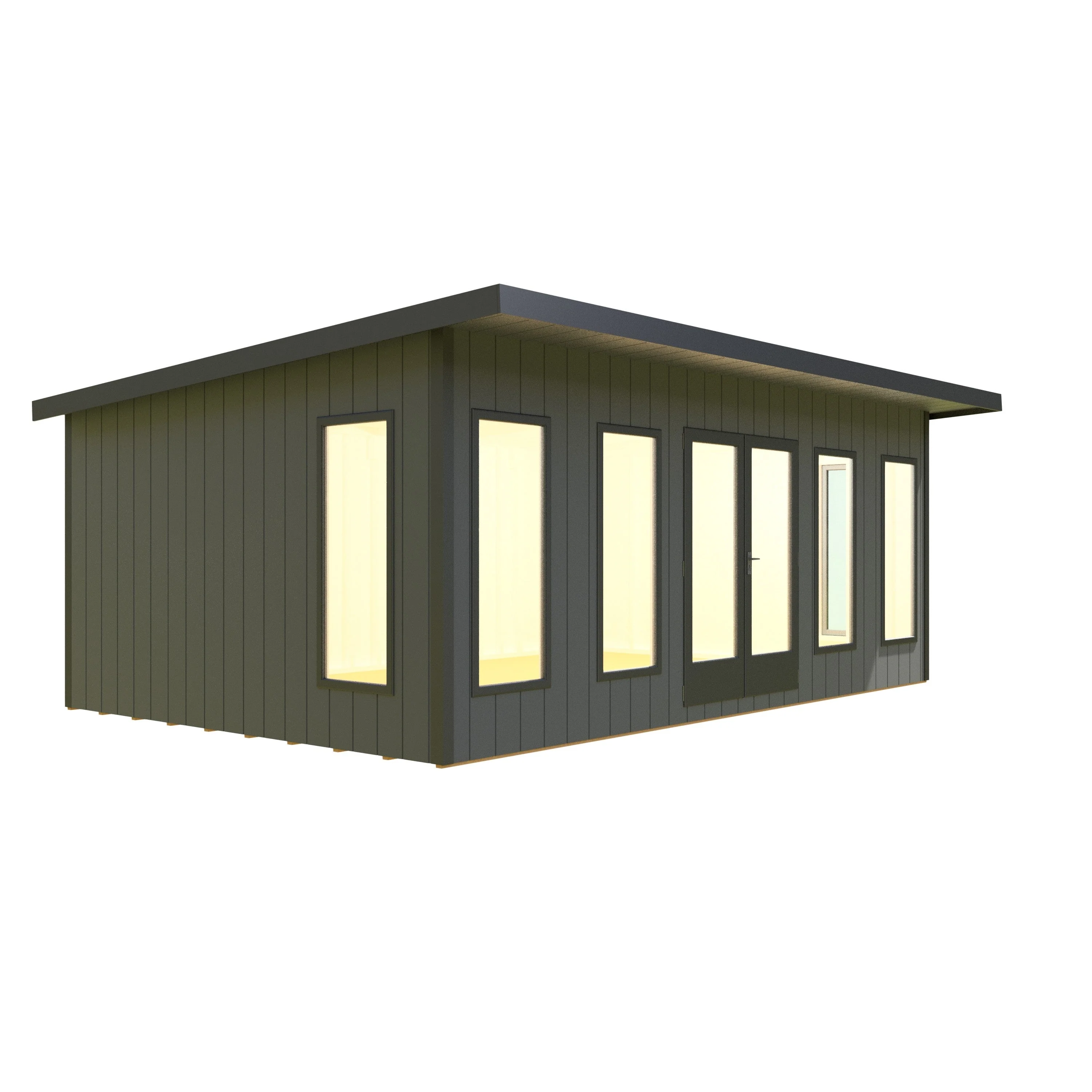 Shire Cali 12' 5" x 19' Pent Garden Office - Premium Wax Board - Image 2