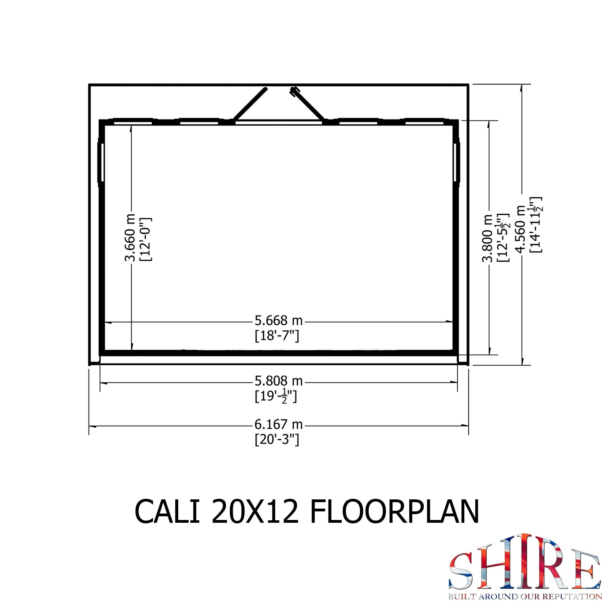 Shire Cali 12' 5" x 19' Pent Garden Office - Premium Wax Board - Image 4