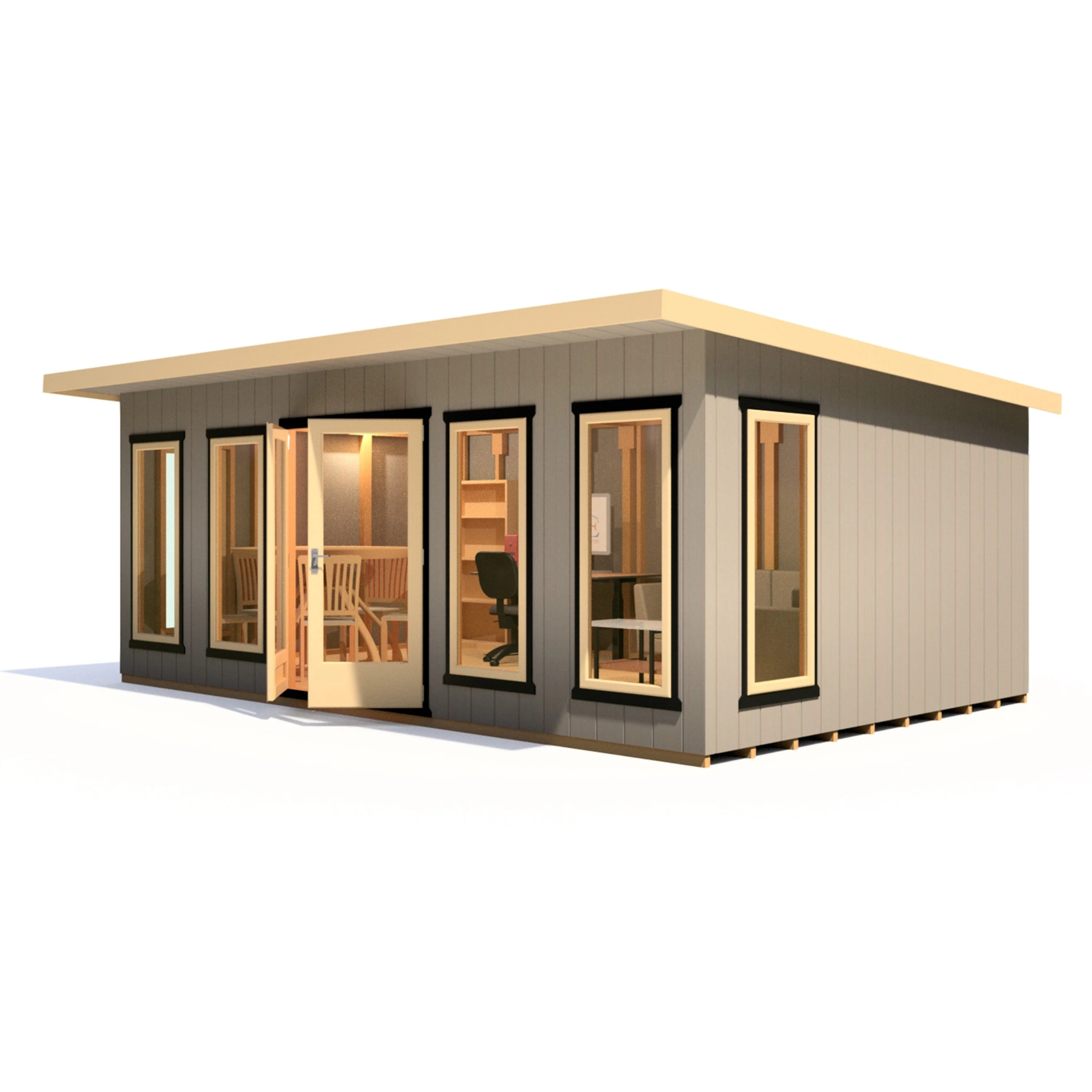 Shire Cali 12' 5" x 19' Pent Garden Office - Premium Wax Board - Image 6