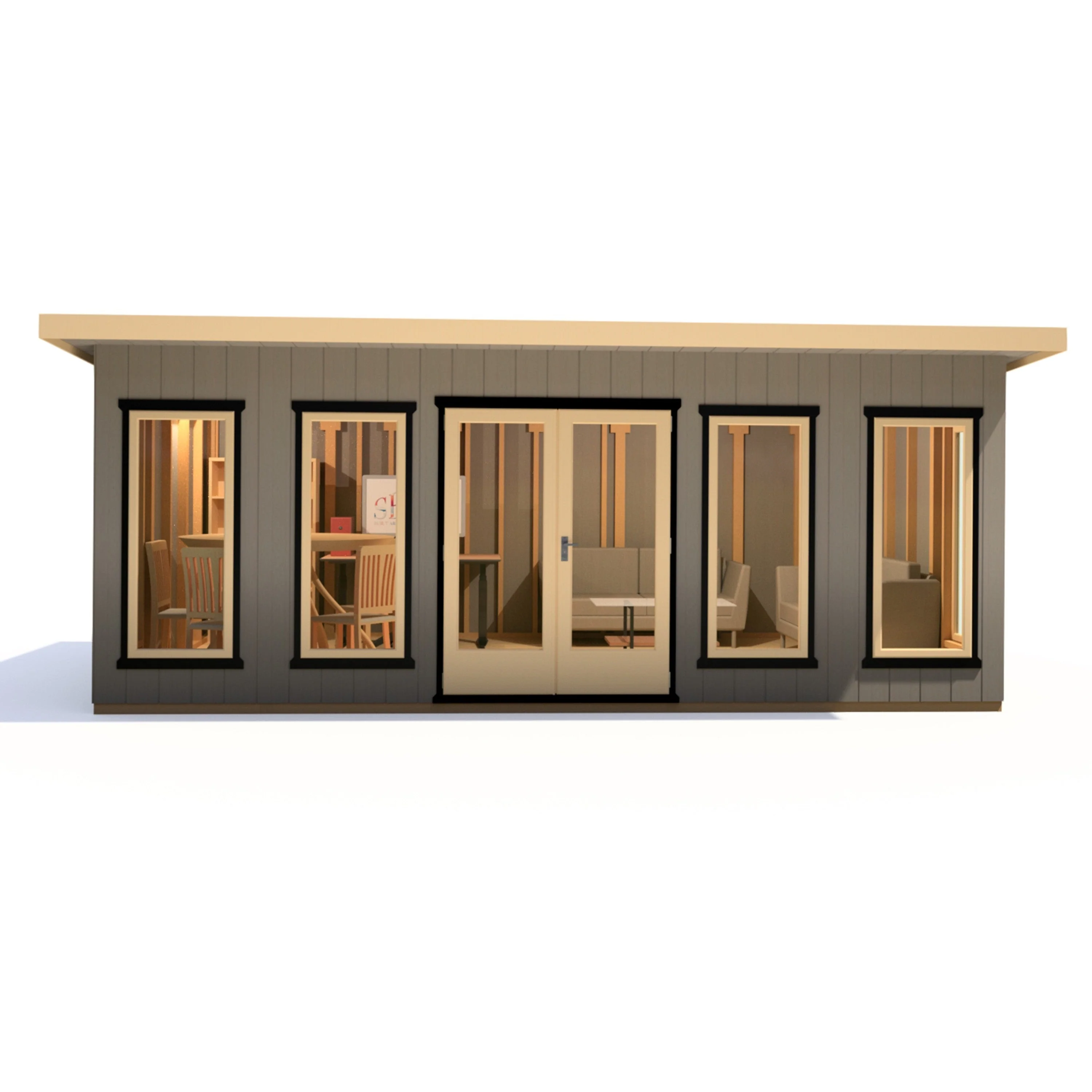 Shire Cali 12' 5" x 19' Pent Garden Office - Premium Wax Board - Image 7