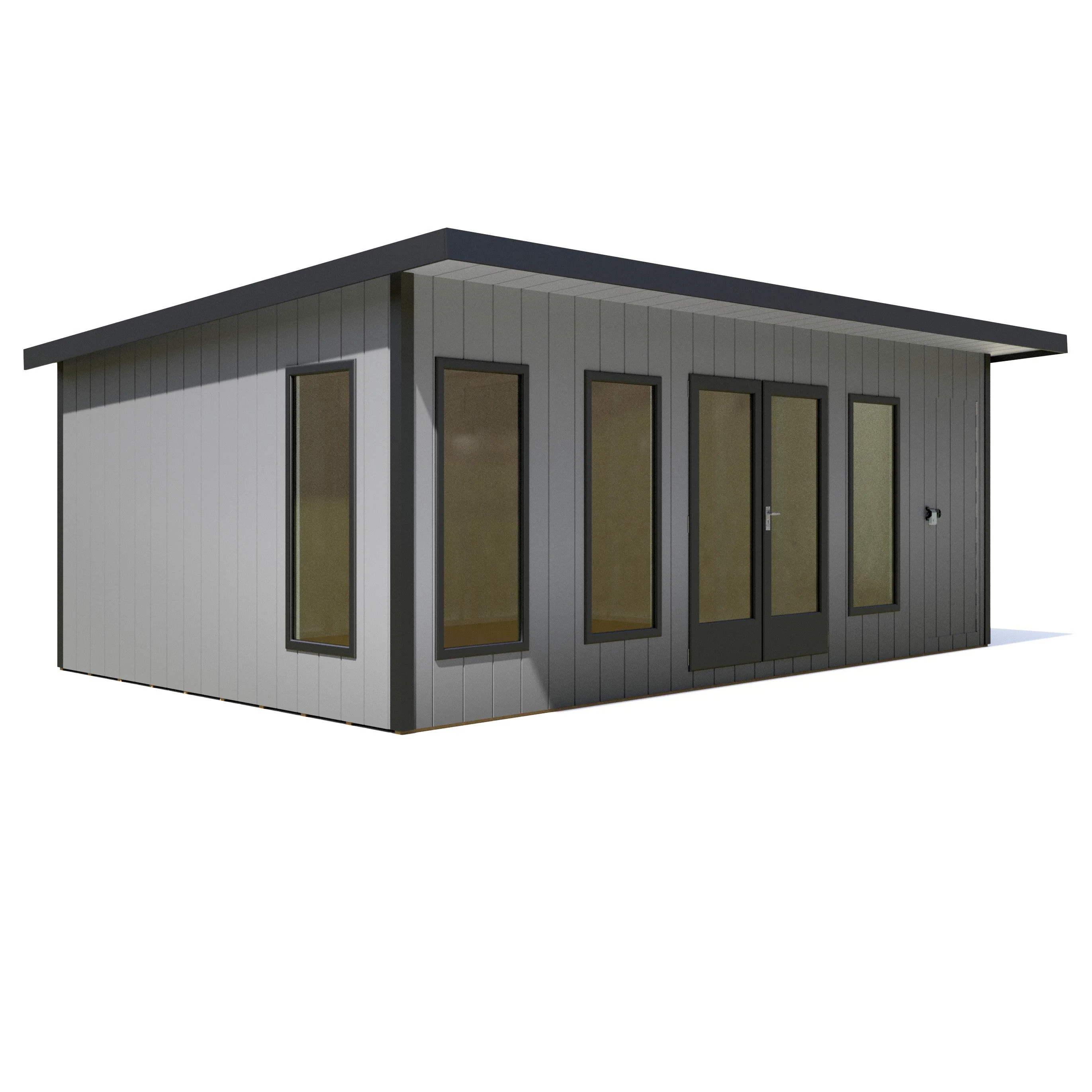 Shire Cali 12' 5" x 19' Pent Garden Office with Storage - Premium Wax Board - Image 2