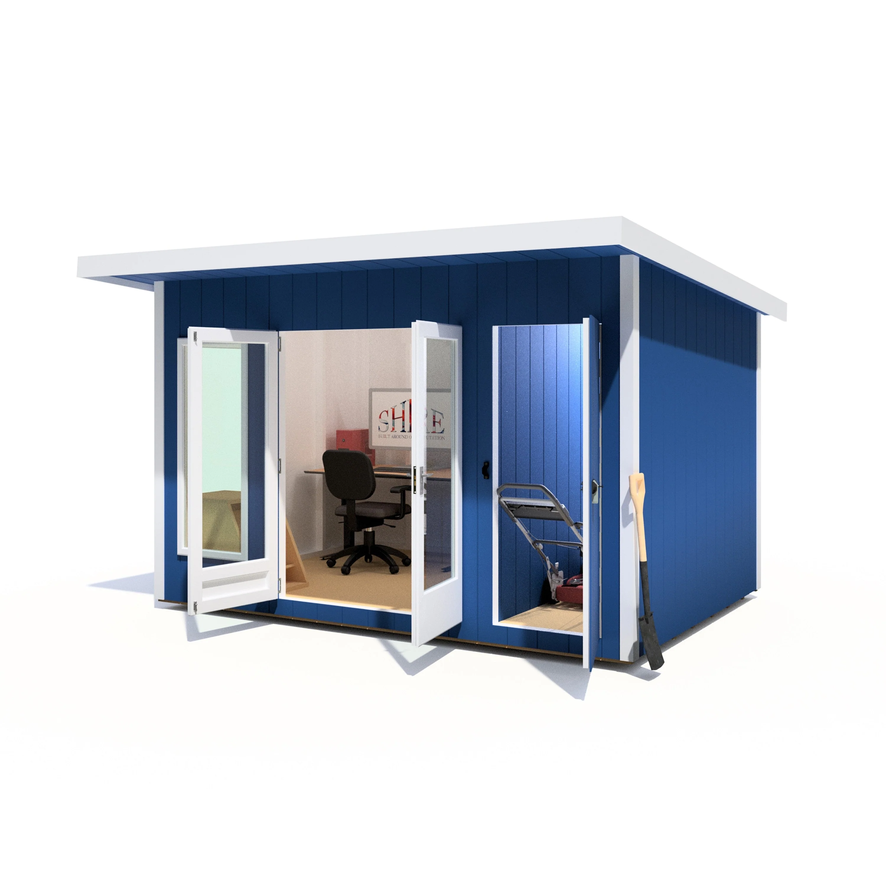 Shire Cali 8' 5" x 12' Pent Garden Office with Storage - Premium Wax Board - Image 6