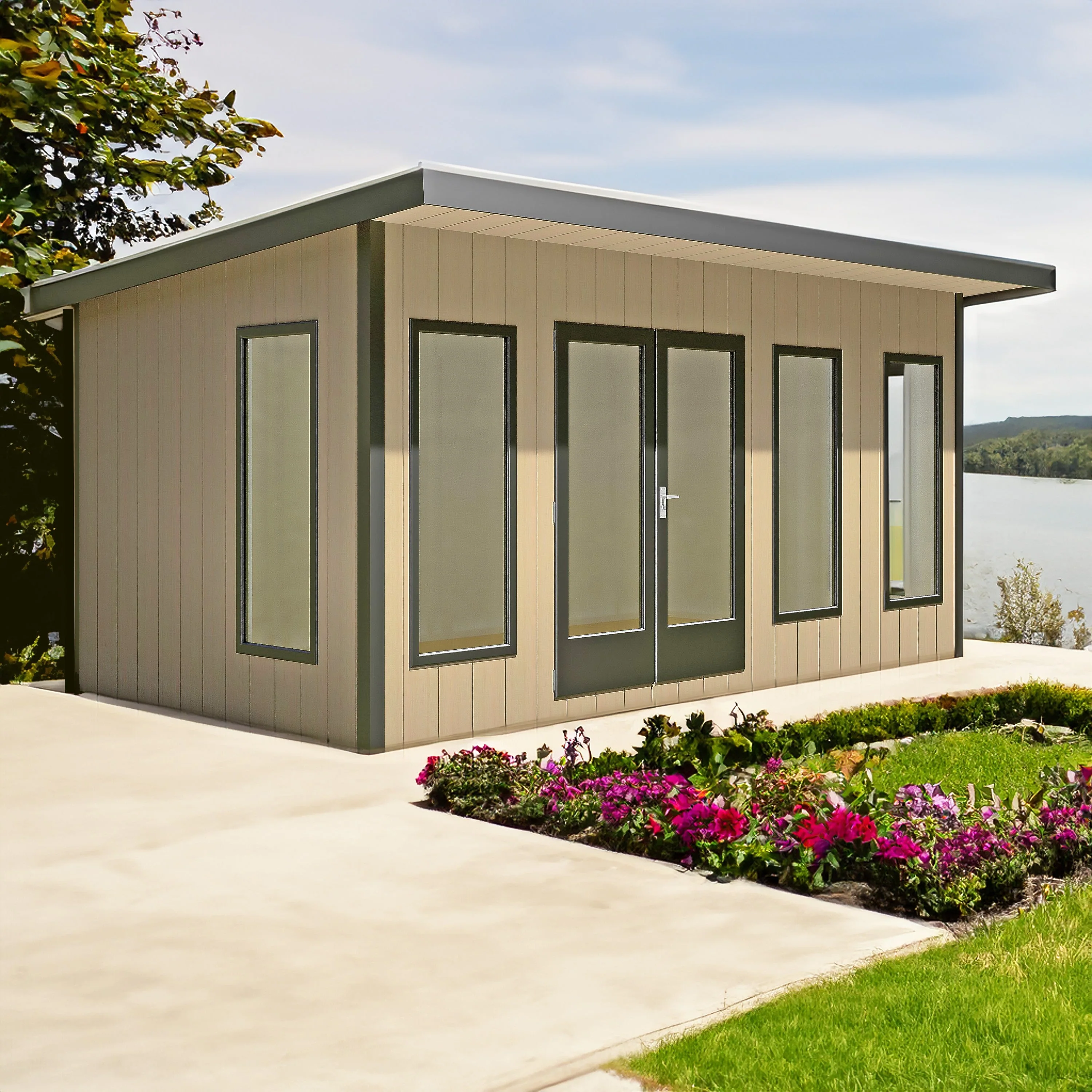 Shire Cali 8' 5" x 15' 6" Pent Garden Office - Premium Wax Board - Image 7