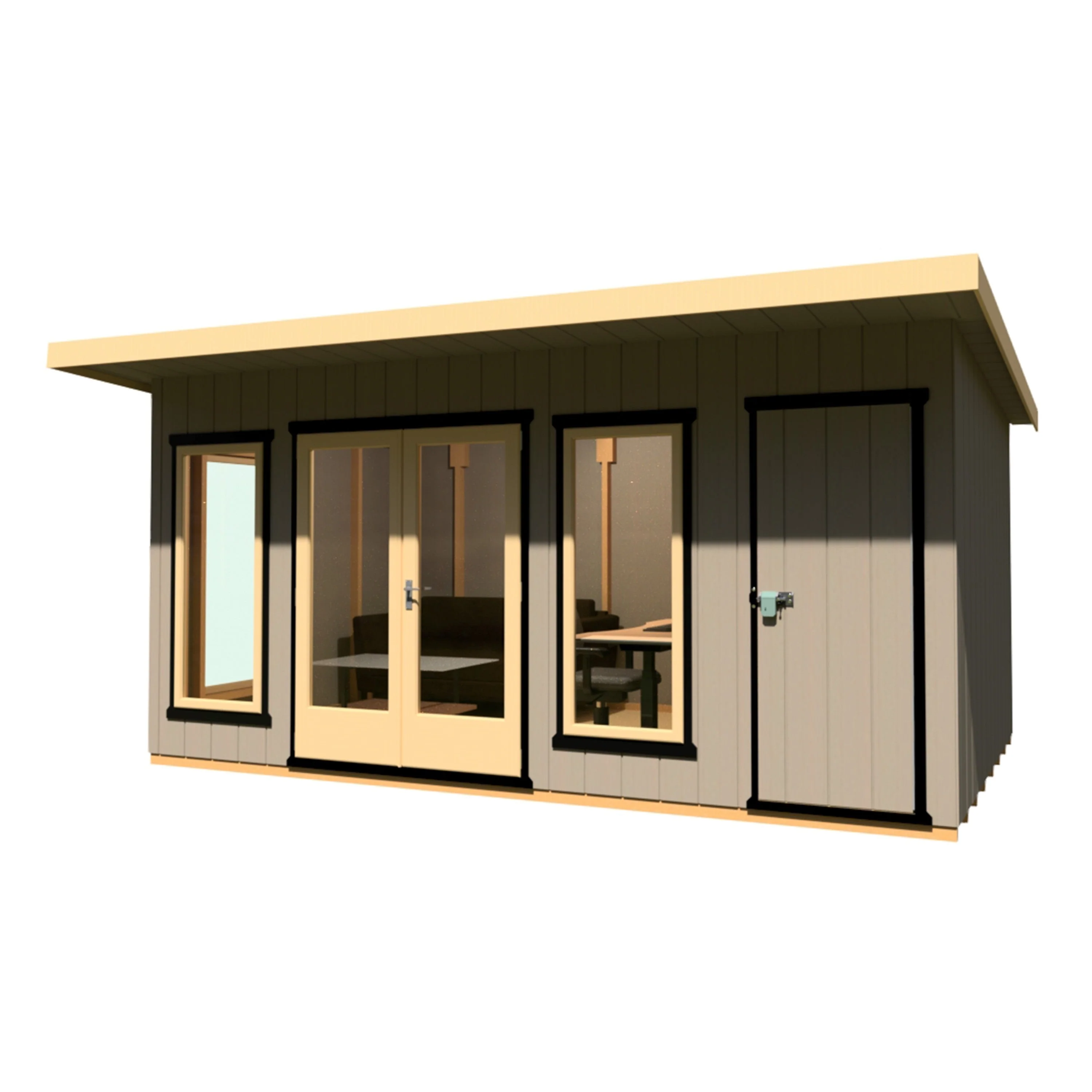 Shire Cali 8' 5" x 15' 6" Pent Garden Office with Storage - Premium Wax Board - Image 8