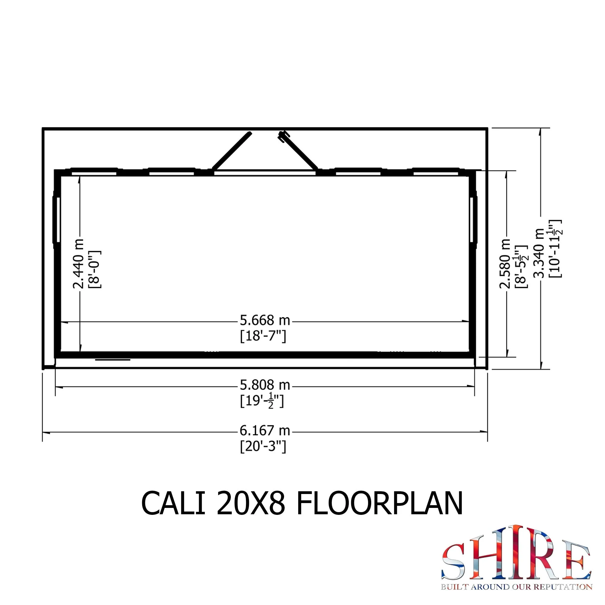 Shire Cali 8' 5" x 19' Pent Garden Office - Premium Wax Board - Image 3