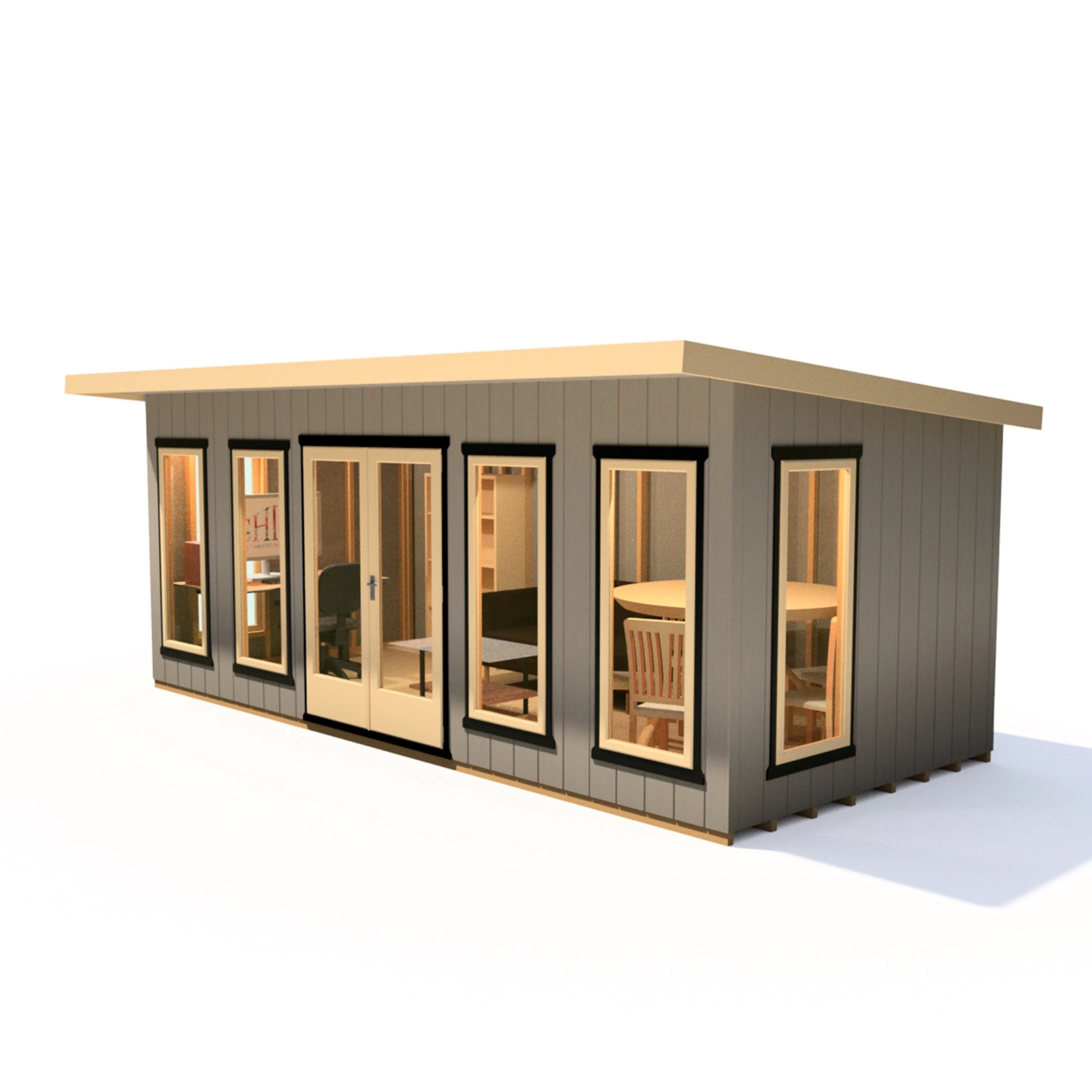 Shire Cali 8' 5" x 19' Pent Garden Office - Premium Wax Board - Image 6