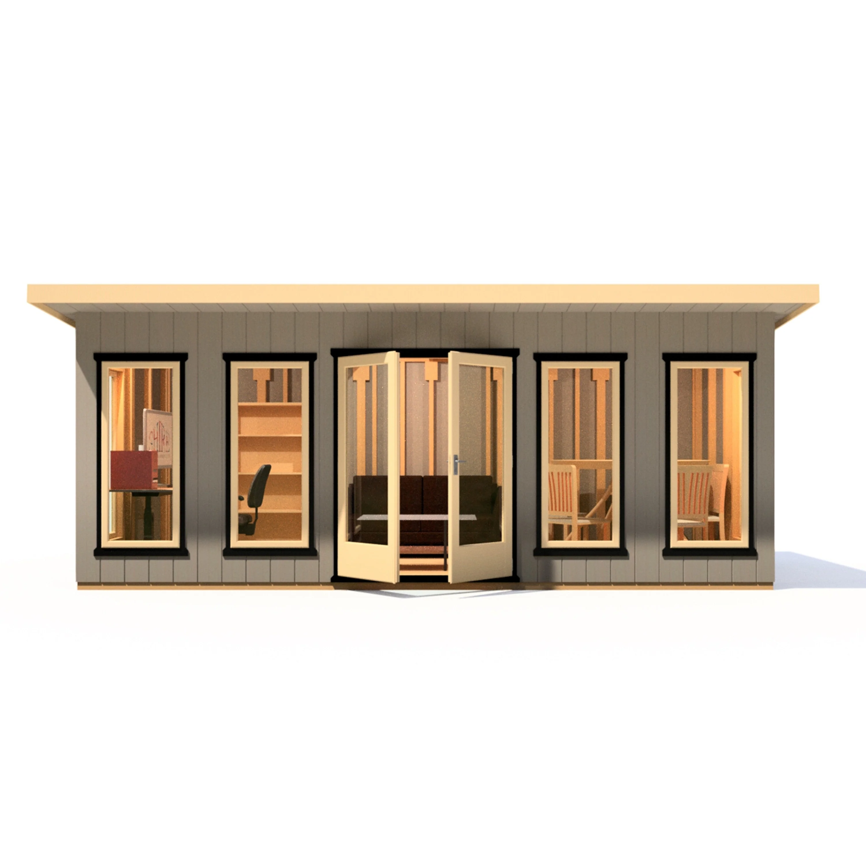 Shire Cali 8' 5" x 19' Pent Garden Office - Premium Wax Board - Image 7