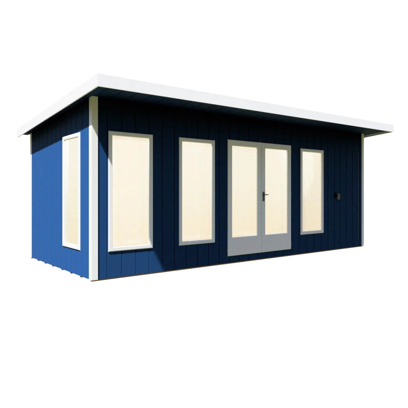 Shire Cali 8' 5" x 19' Pent Garden Office with Storage - Premium Wax Board - Image 2