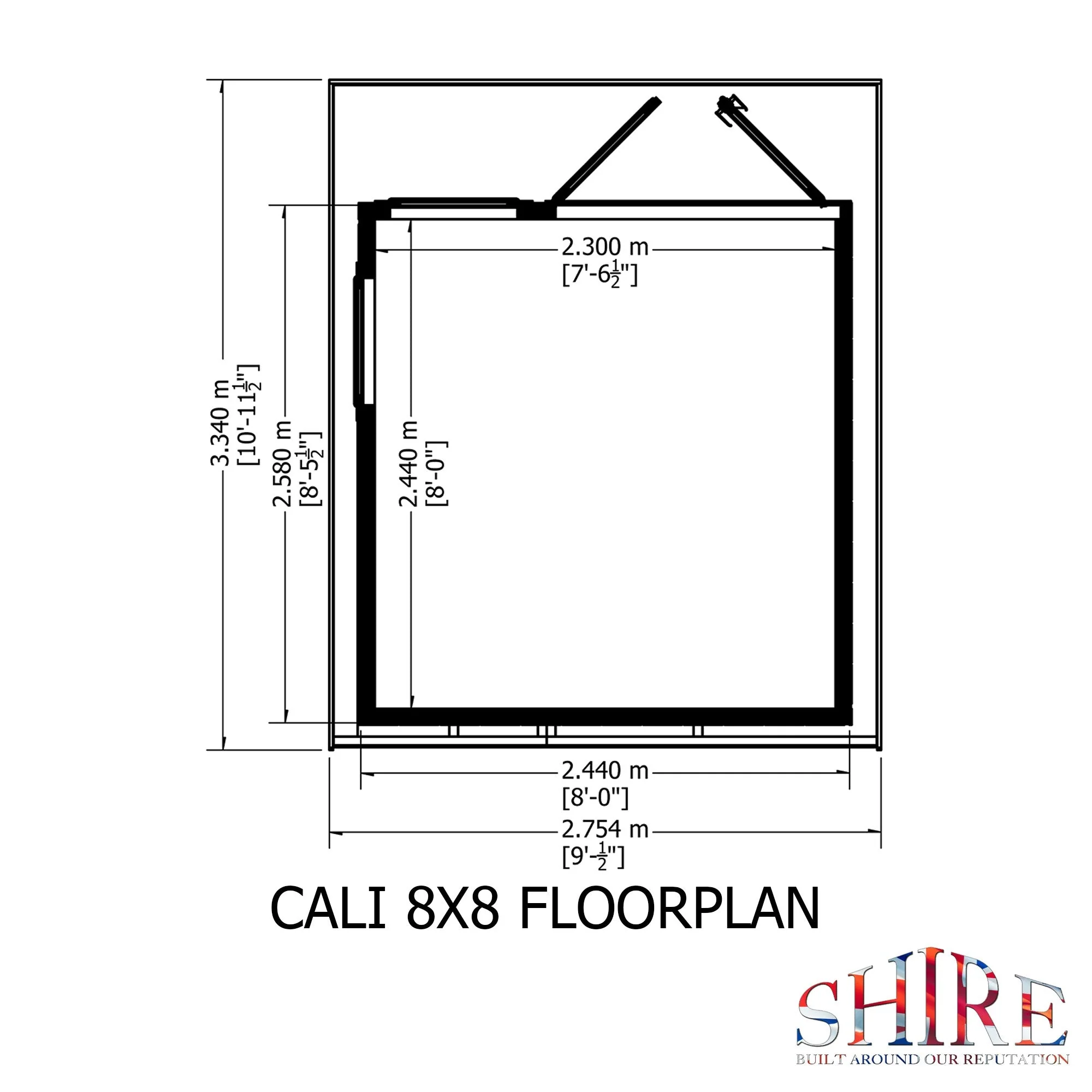 Shire Cali 8' 5" x 8' Pent Garden Office - Premium Wax Board - Image 4