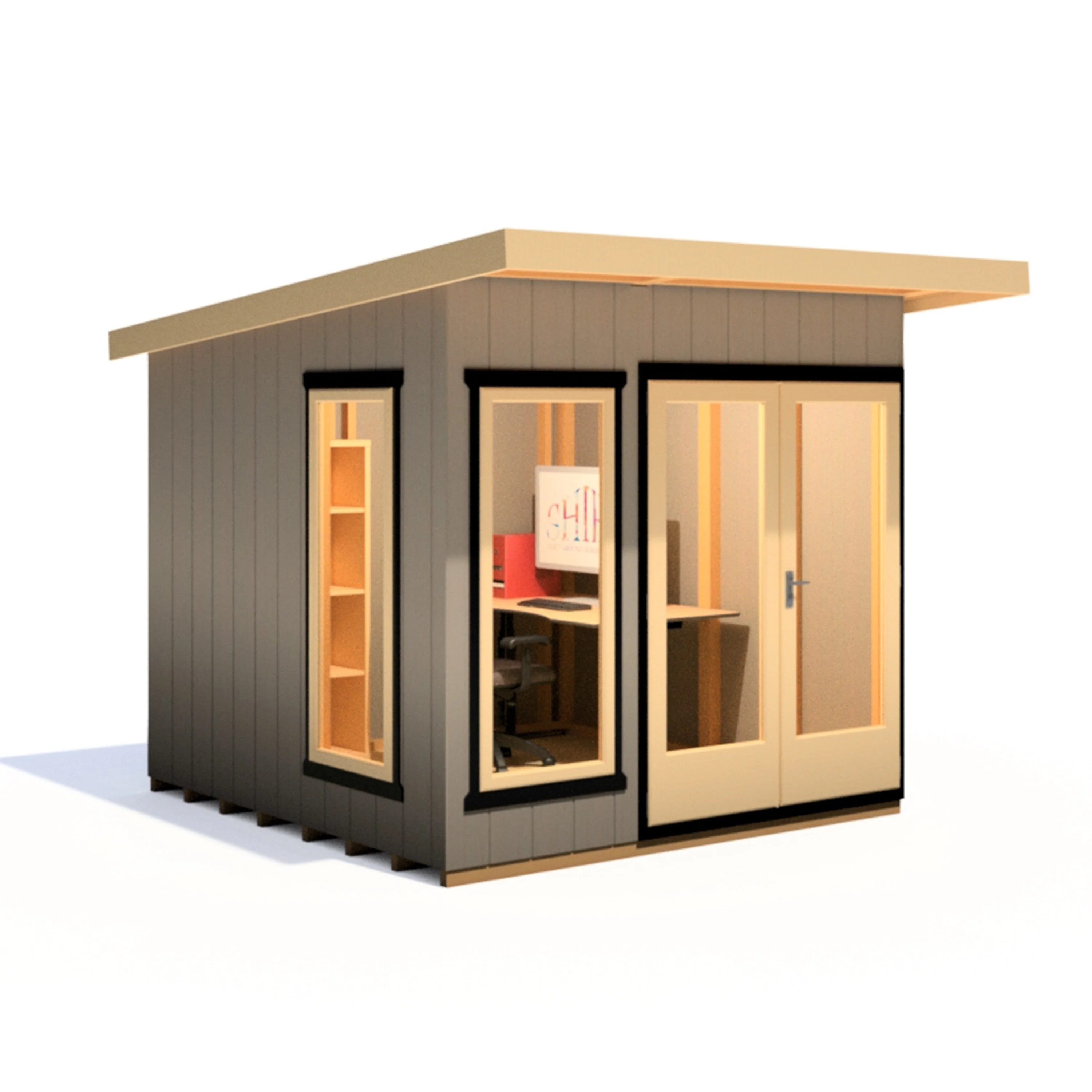 Shire Cali 8' 5" x 8' Pent Garden Office - Premium Wax Board - Image 6