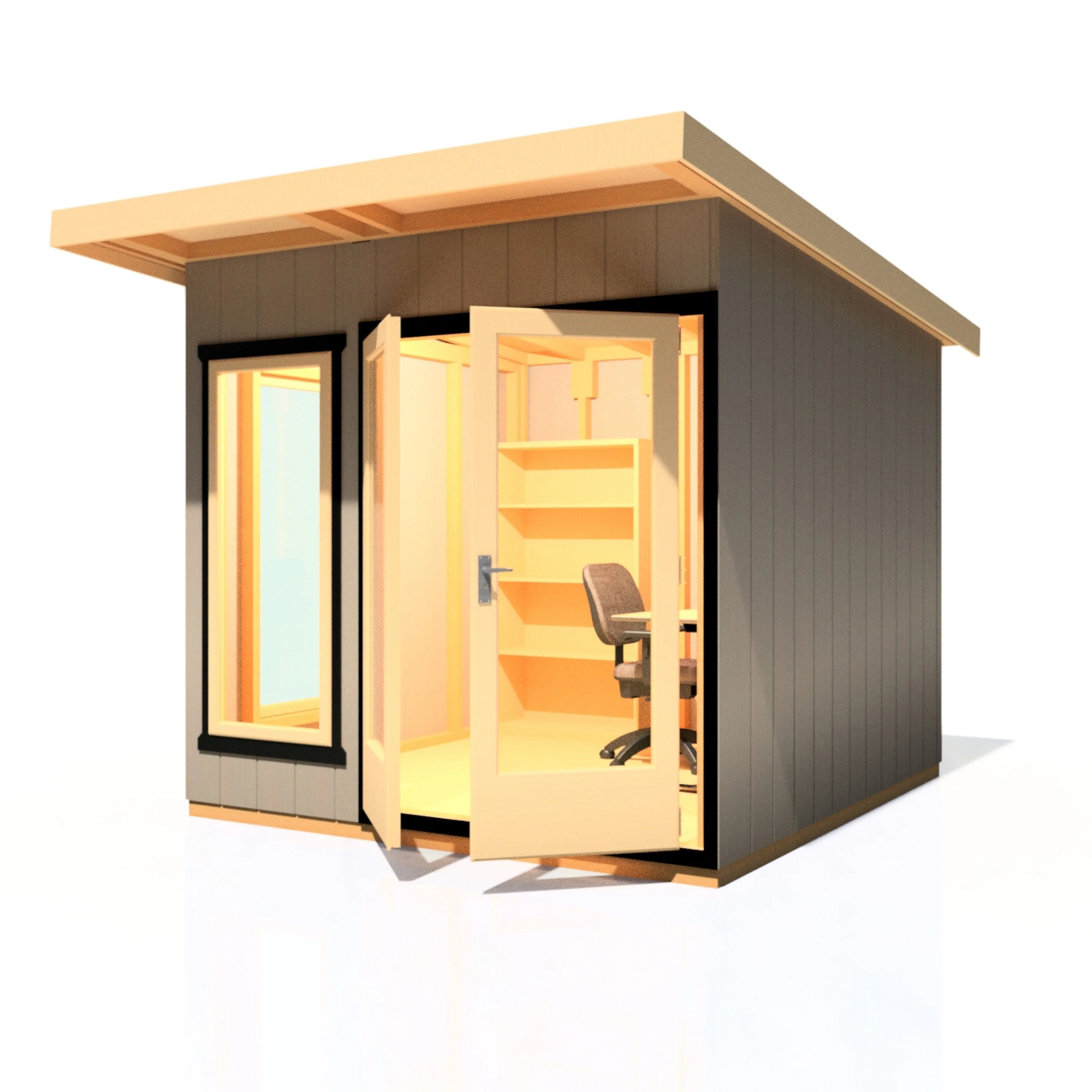Shire Cali 8' 5" x 8' Pent Garden Office - Premium Wax Board - Image 7