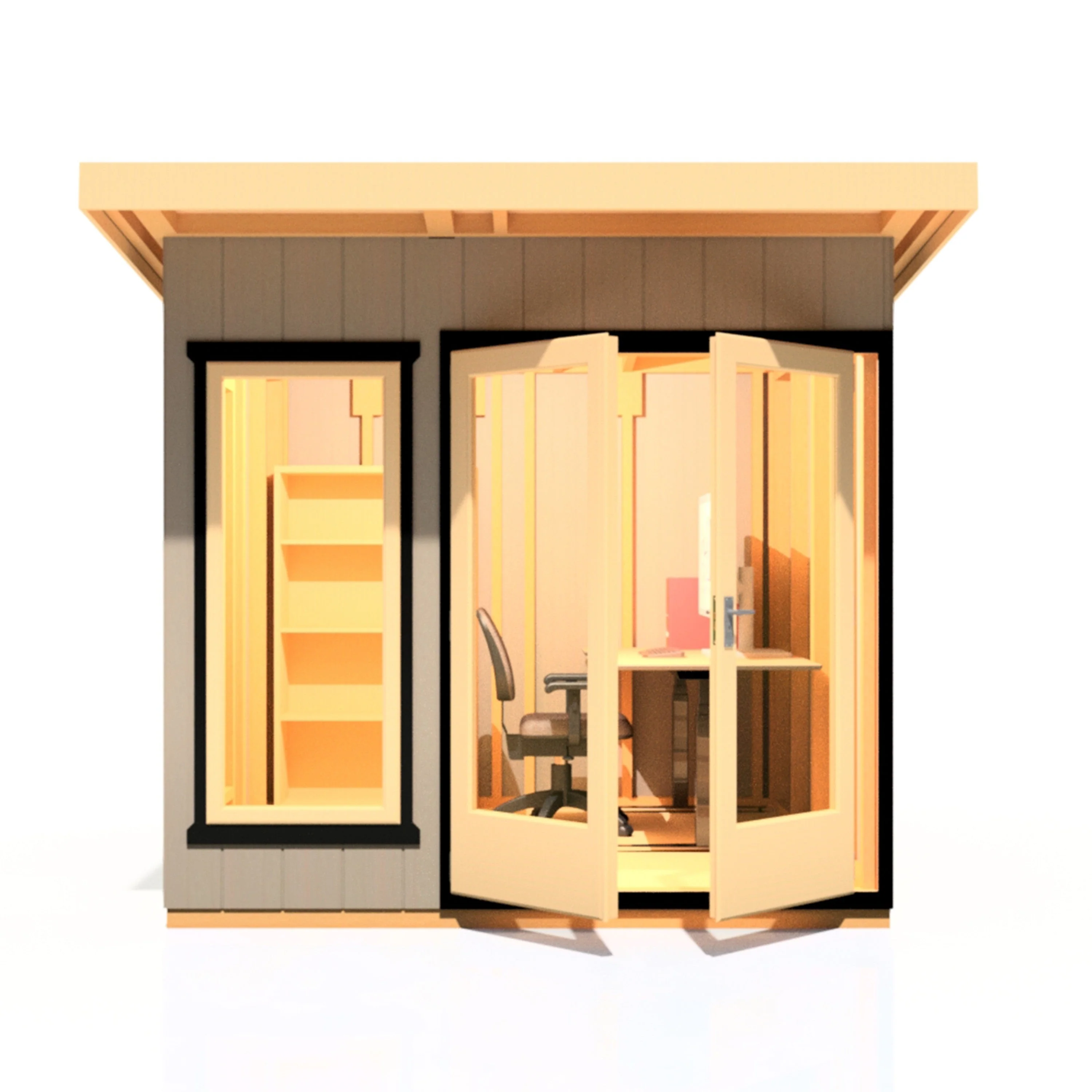 Shire Cali 8' 5" x 8' Pent Garden Office - Premium Wax Board - Image 8