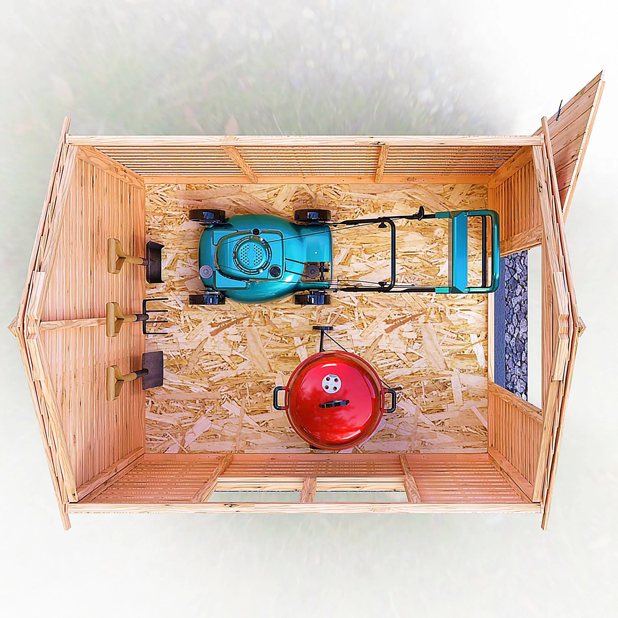 Cambridge 5' 1" x 6' 8" Apex Shed - Budget Dip Treated Overlap - Image 7