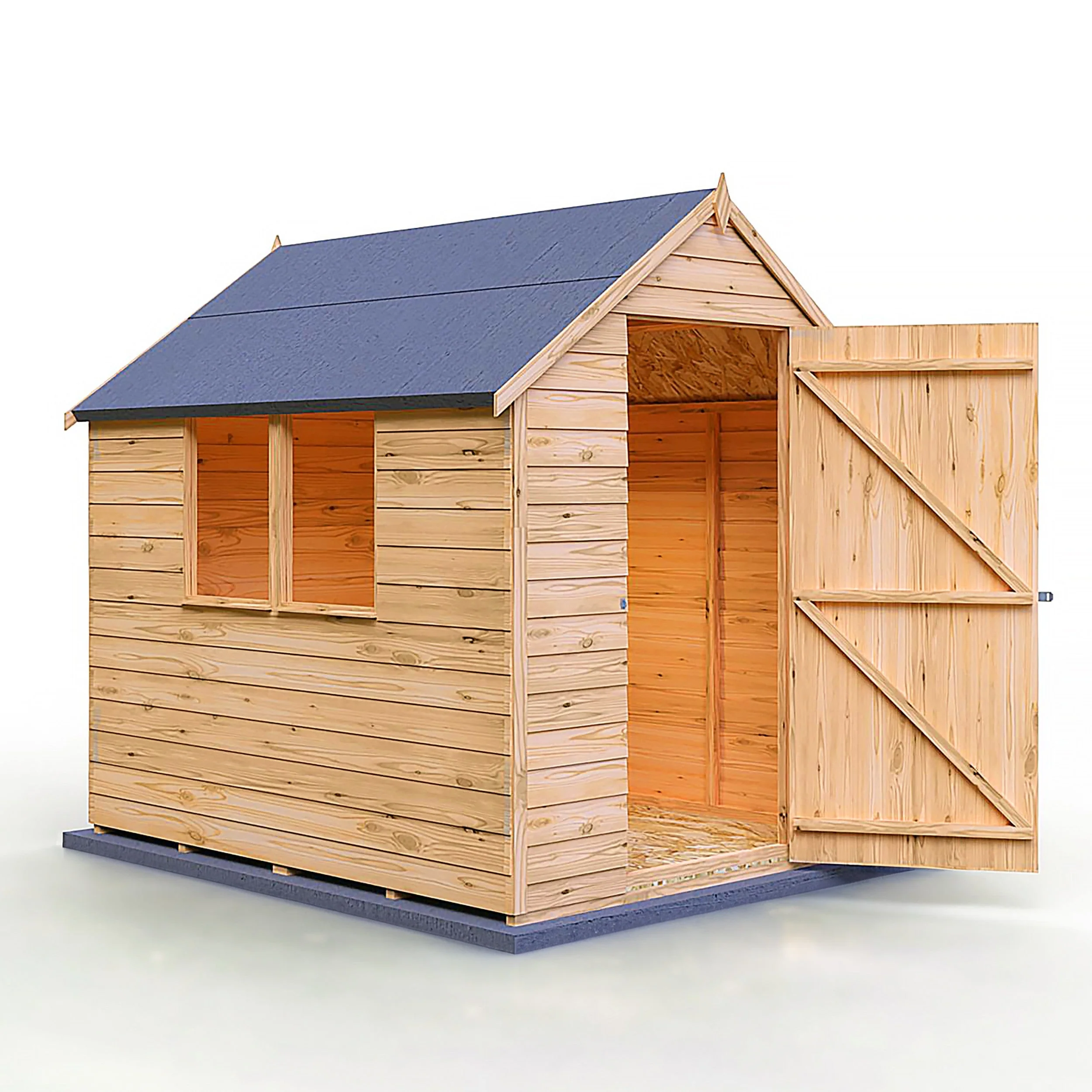 Cambridge 5' 1" x 6' 8" Apex Shed - Budget Dip Treated Overlap - Image 8