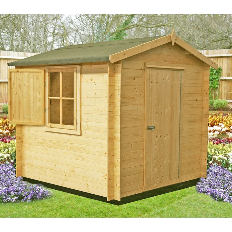Camelot 9' x 9' 9" Apex Log Cabin - Budget 19mm Cladding Tongue & Groove - Image 3