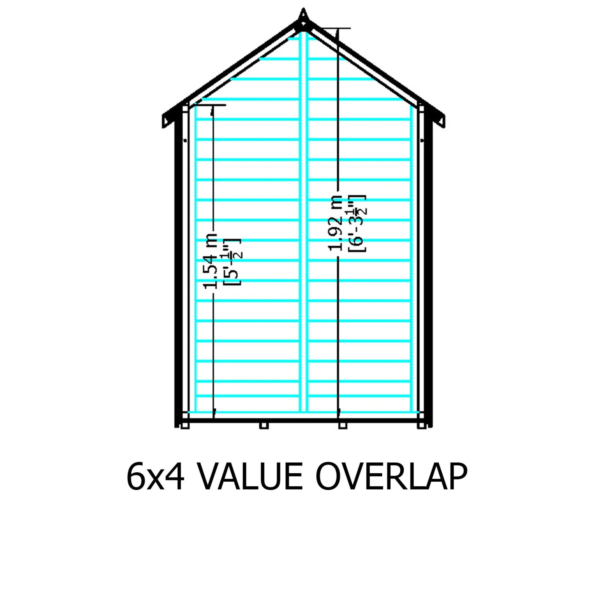 Canterbury 3' 8" x 5' 11" Apex Shed - Premium Pressure Treated Overlap - Image 6