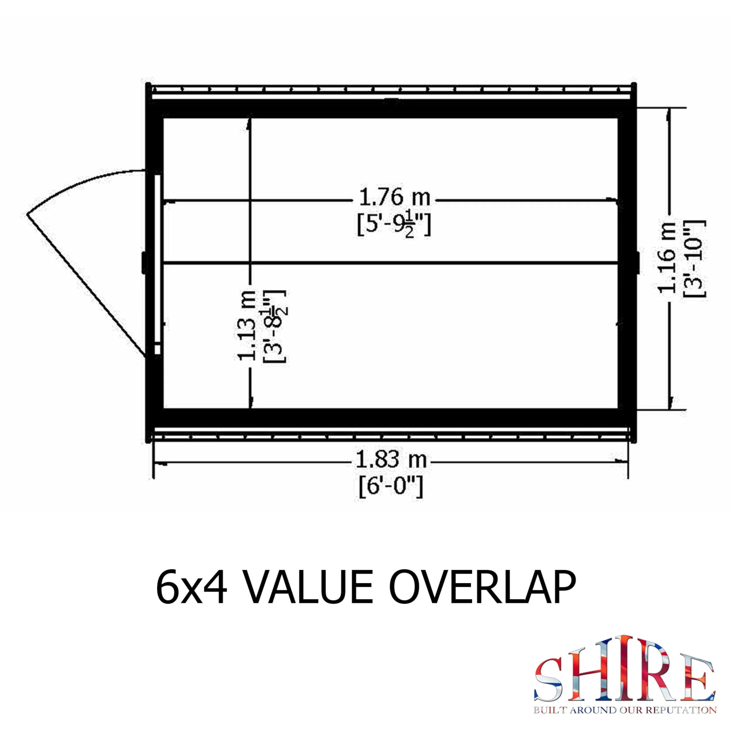 Canterbury 3' 8" x 5' 11" Apex Shed - Premium Pressure Treated Overlap - Image 7