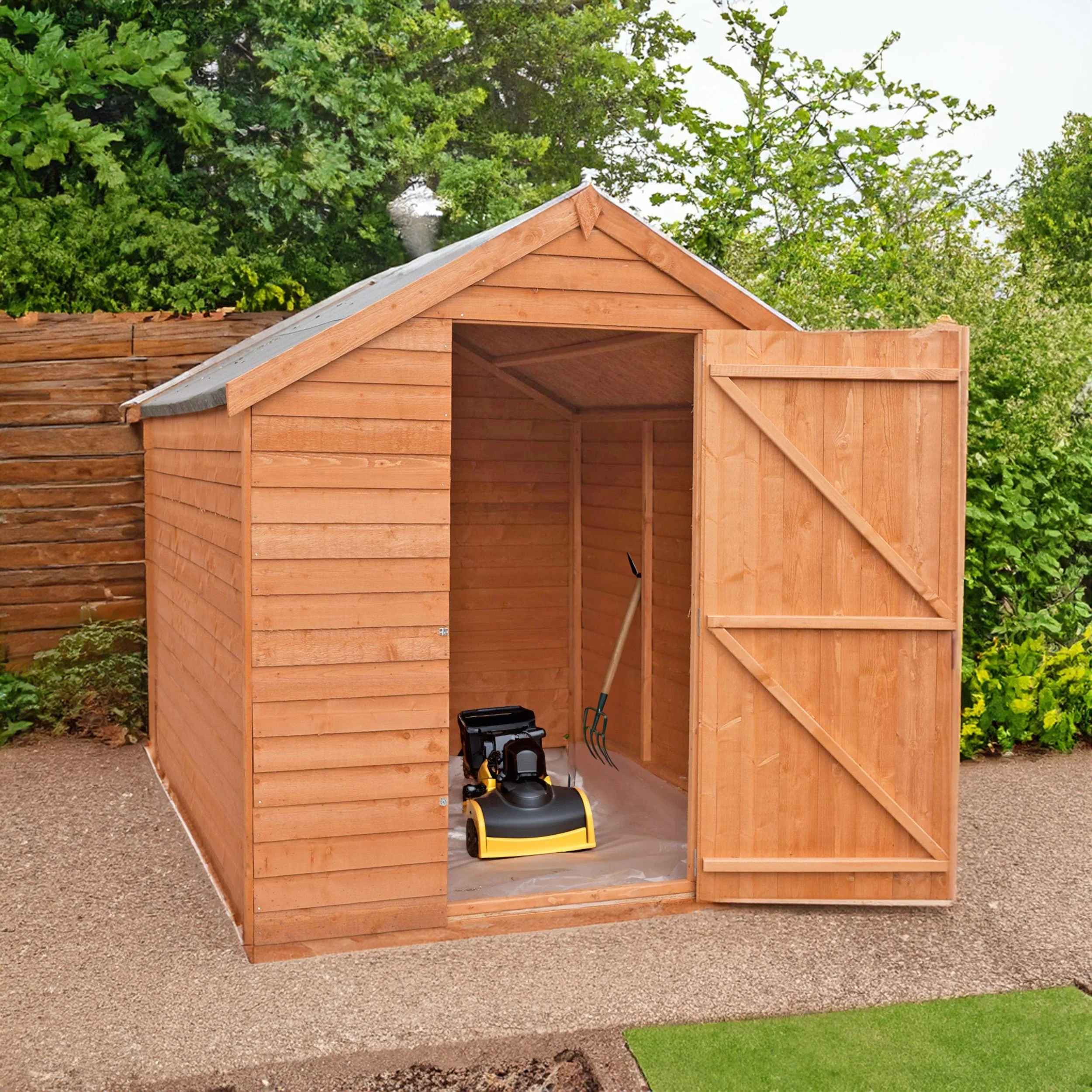 Canterbury 5' 9" x 7' 10" Apex Shed - Classic Dip Treated Overlap - Image 2