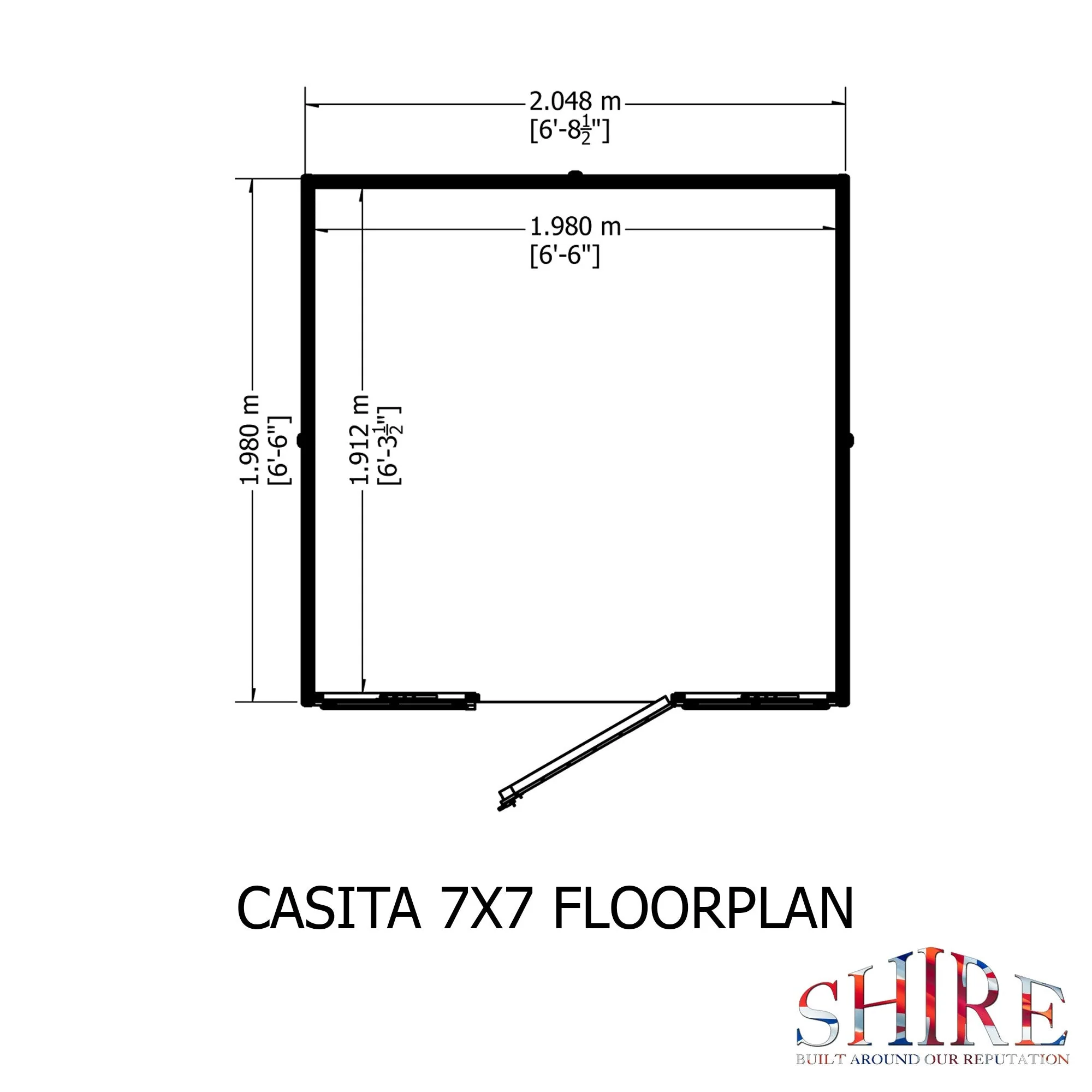 Casita 6' 3" x 6' 8" Apex Shed - Premium Dip Treated Shiplap - Image 3