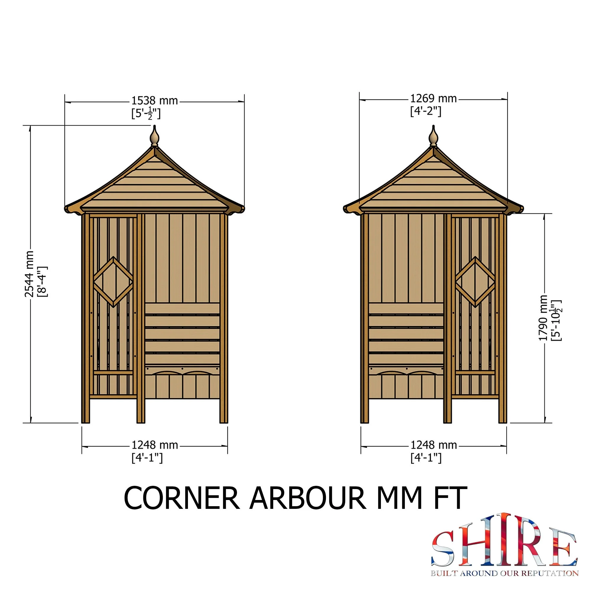 Shire Classic Corner Garden Arbour 4' x 4' - Image 4