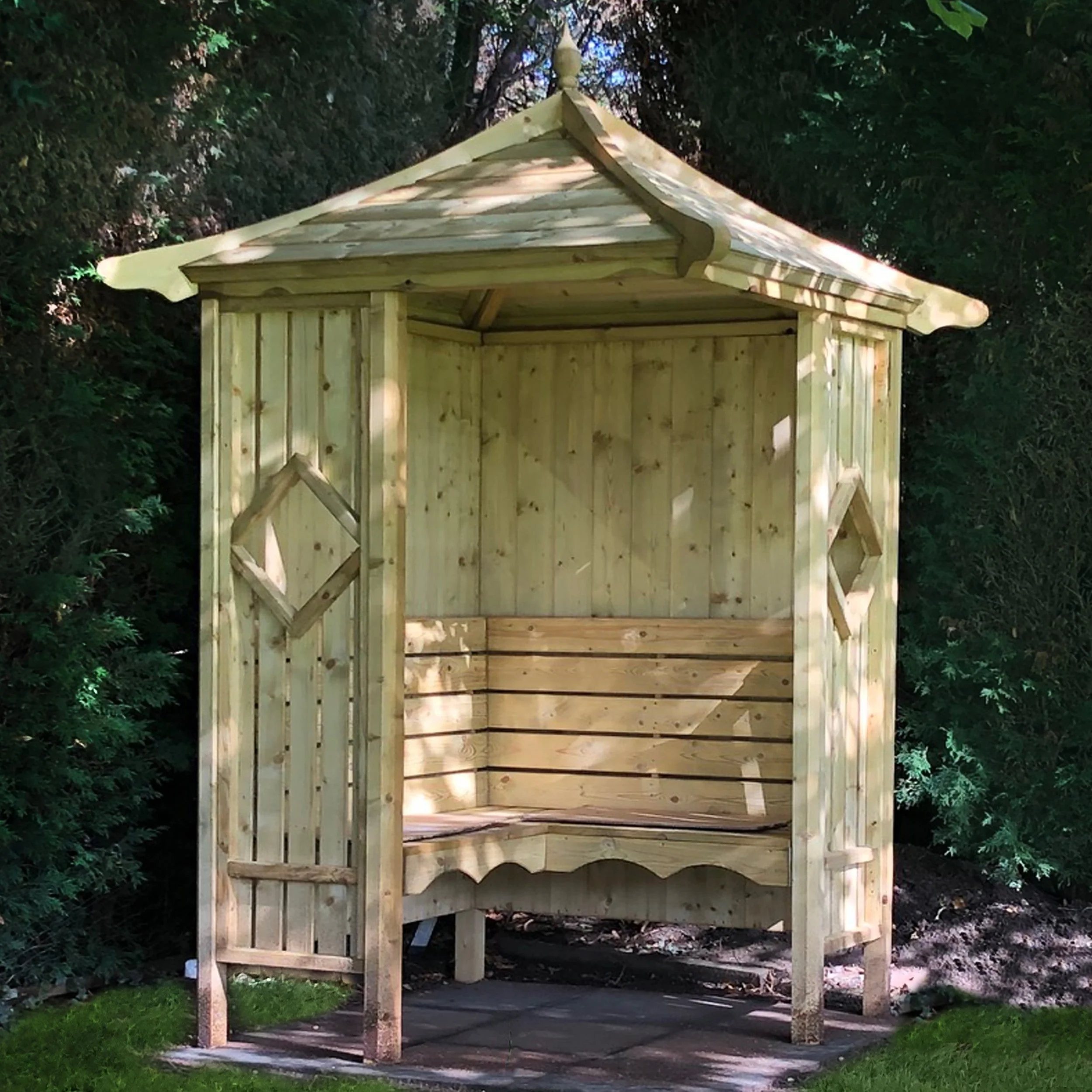 Shire Classic Corner Garden Arbour 4' x 4' - Image 6