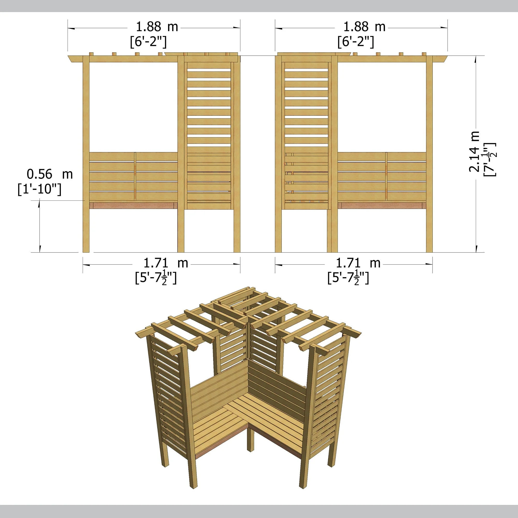Shire Clematis Pressure Treated Garden Arbour - Image 4