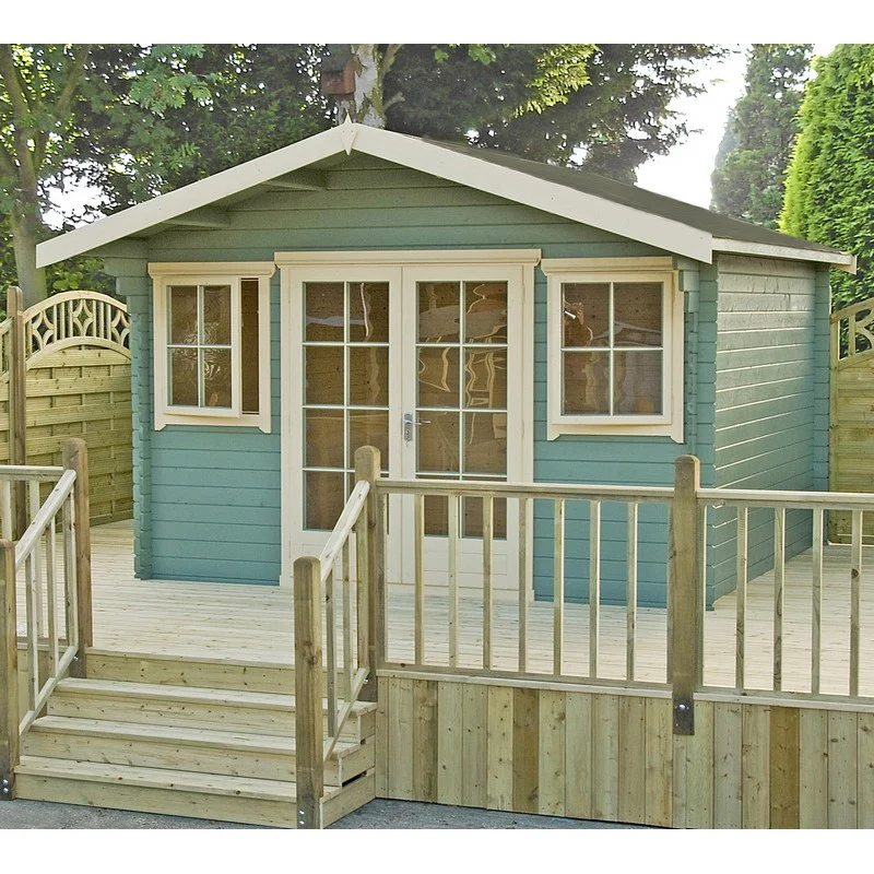 Shire Clipstone 11' 9" x 13' 8" Apex Log Cabin - Premium 28mm Cladding Tongue & Groove - Image 4