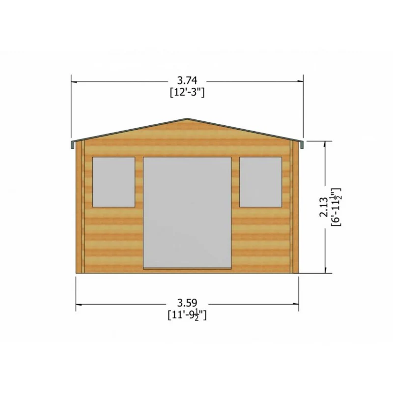 Shire Clipstone 11' 9" x 13' 8" Apex Log Cabin - Premium 28mm Cladding Tongue & Groove - Image 7