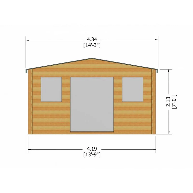 Shire Clipstone 13' 8" x 13' 8" Apex Log Cabin - Premium 28mm Cladding Tongue & Groove - Image 7