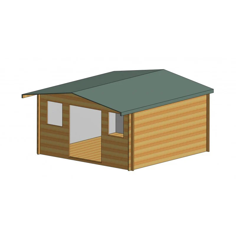 Shire Clipstone 13' 8" x 13' 8" Apex Log Cabin - Premium 70mm Cladding Tongue & Groove - Image 8