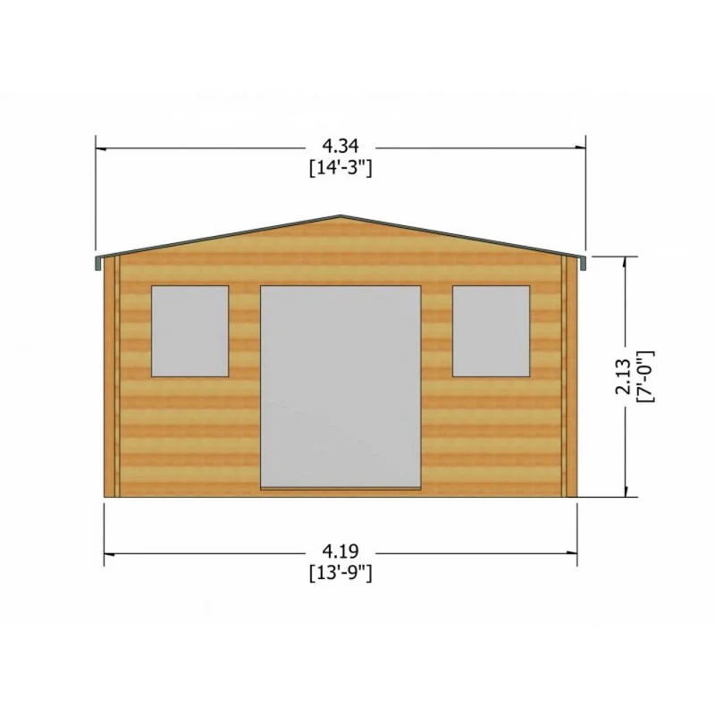 Shire Clipstone 13' 8" x 9' 9" Apex Log Cabin - Premium 28mm Cladding Tongue & Groove - Image 7
