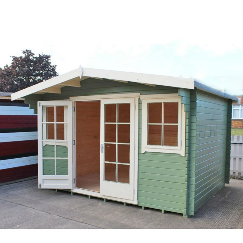 Shire Clipstone 13' 8" x 9' 9" Apex Log Cabin - Premium 70mm Cladding Tongue & Groove - Image 3