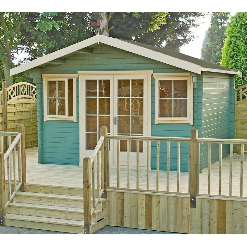 Shire Clipstone 13' 8" x 9' 9" Apex Log Cabin - Premium 70mm Cladding Tongue & Groove - Image 4
