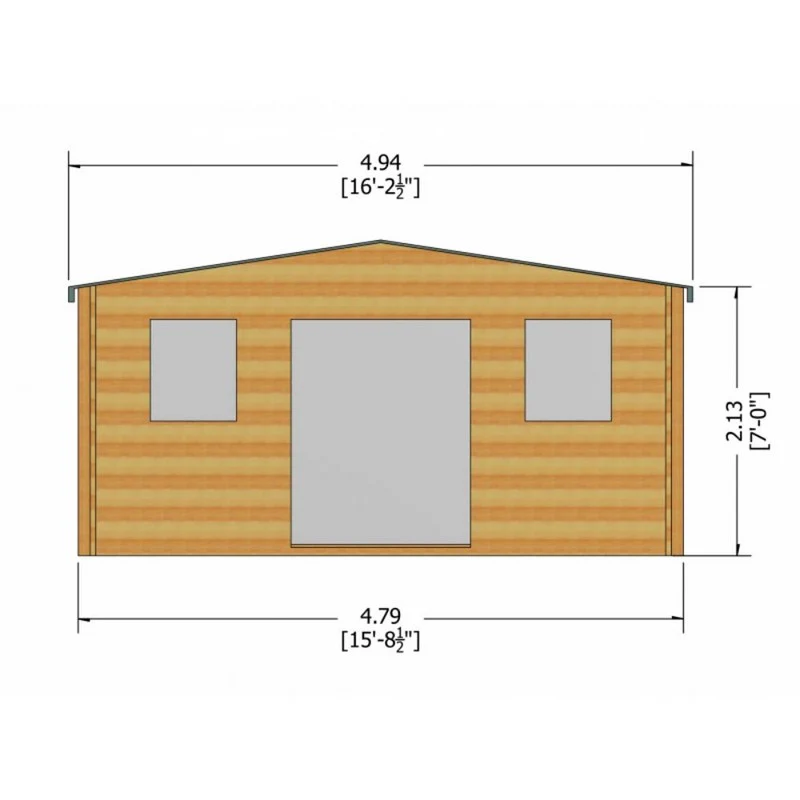 Shire Clipstone 15' 8" x 15' 8" Apex Log Cabin - Premium 28mm Cladding Tongue & Groove - Image 7