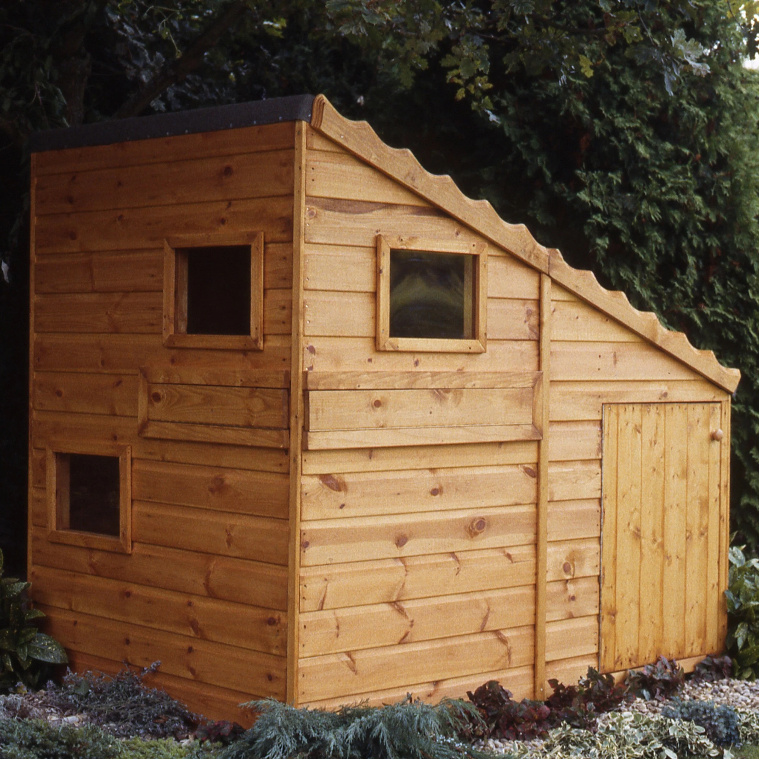 Command Post 3' 8" x 5' 10" Pent Children's Playhouse - Premium Dip Treated Shiplap - Image 2