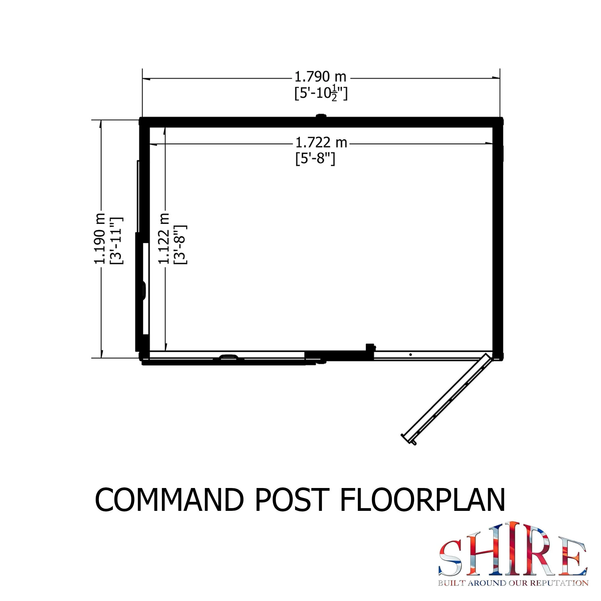 Command Post 3' 8" x 5' 10" Pent Children's Playhouse - Premium Dip Treated Shiplap - Image 3