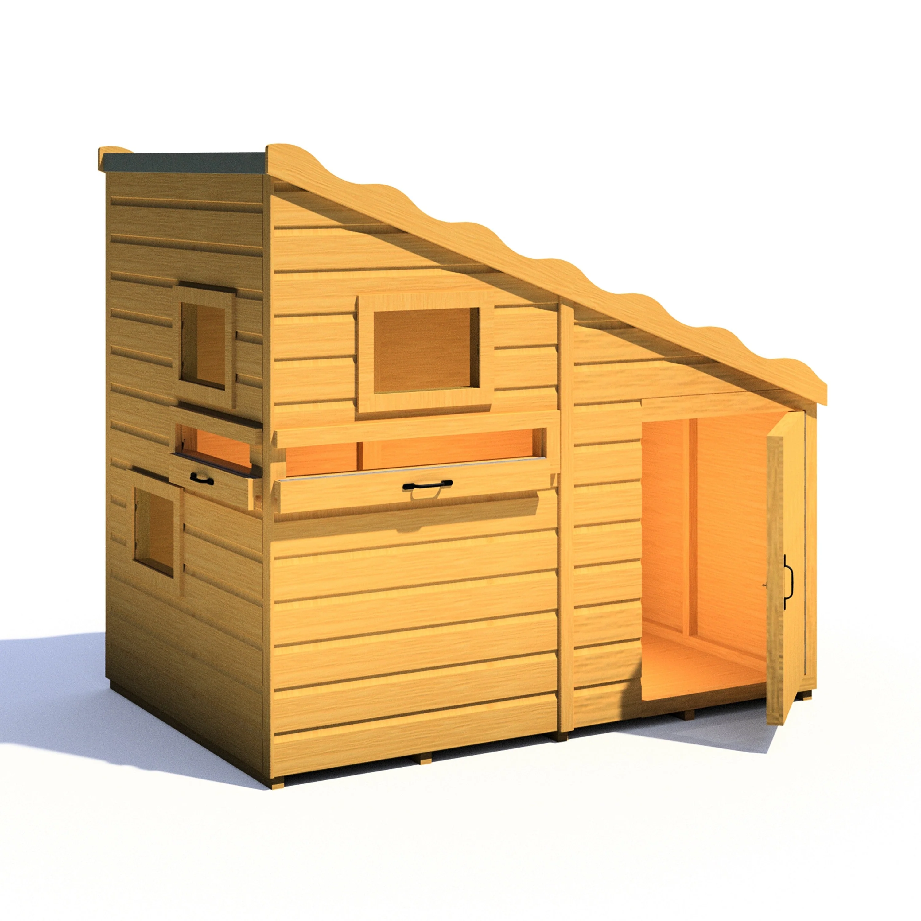 Command Post 3' 8" x 5' 10" Pent Children's Playhouse - Premium Dip Treated Shiplap - Image 7